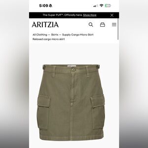 Aritzia Khaki Cargo Mini Skirt